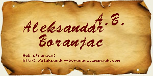 Aleksandar Boranjac vizit kartica